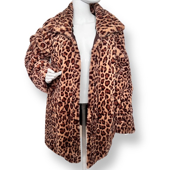 Dennis Basso Leopard Reversible Faux Fur Jacket Size Small NWOT - Picture 1 of 11
